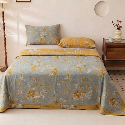 Ownkoti Wildflower Cotton Rustic Bedspread - Bedspread with 2PCS Pillowcases - King - image 0