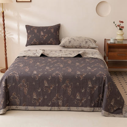 Ownkoti Vintage Cottage Butterfly Cotton Bedspread - Bedspread with 2PCS Pillowcases - King - image 0