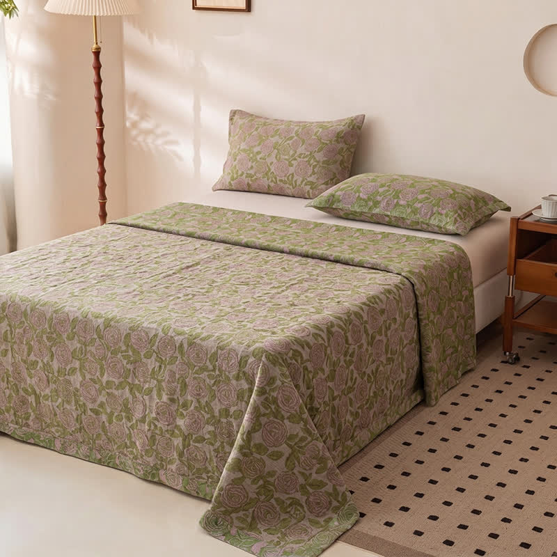 Ownkoti Cozy Cottage Floral Cotton Bedspread - image 1