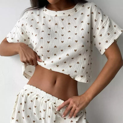 Ownkoti Apricot Heart Print Cotton Loungewear Set - image 5