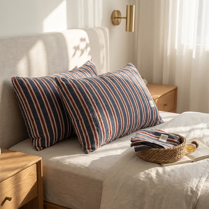 Ownkoti Vintage Stripe Woven Gauze Cotton Pillow Cover - image 1