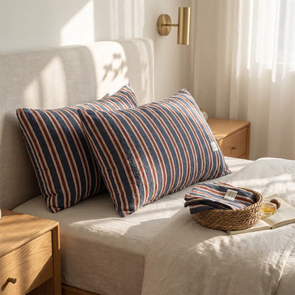 Ownkoti Vintage Stripe Woven Gauze Cotton Pillow Cover - image 1