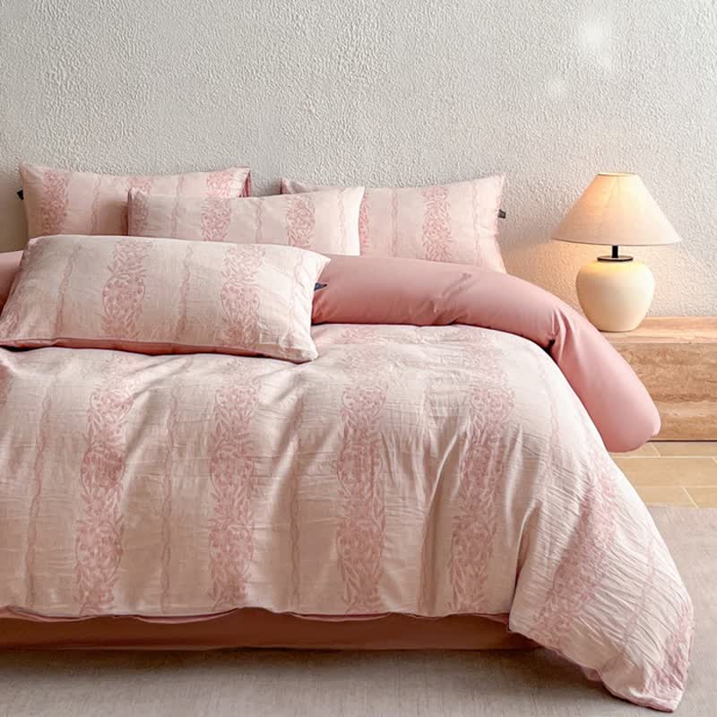 Ownkoti Washed Cotton Jacquard Botanical Bedding Set - image 1