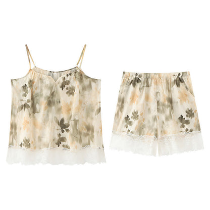Ownkoti Beige Floral Lace Cami Lounge Set - image 9