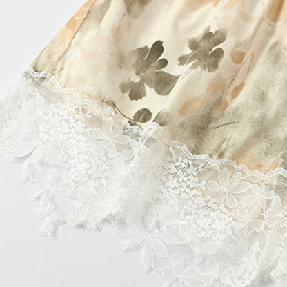 Ownkoti Beige Floral Lace Cami Lounge Set - image 6