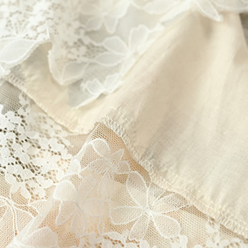 Ownkoti Beige Floral Lace Cami Lounge Set - image 7