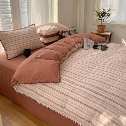 Ownkoti Vintage Red Plaid Cotton Bedding Set - image 3