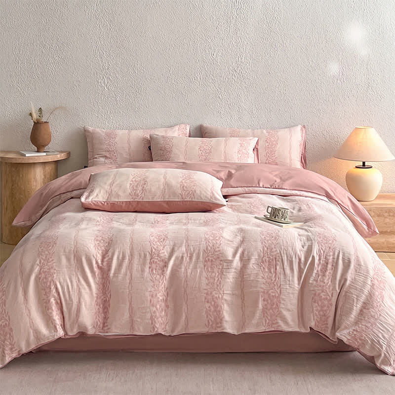 Ownkoti Washed Cotton Jacquard Botanical Bedding Set - image 1