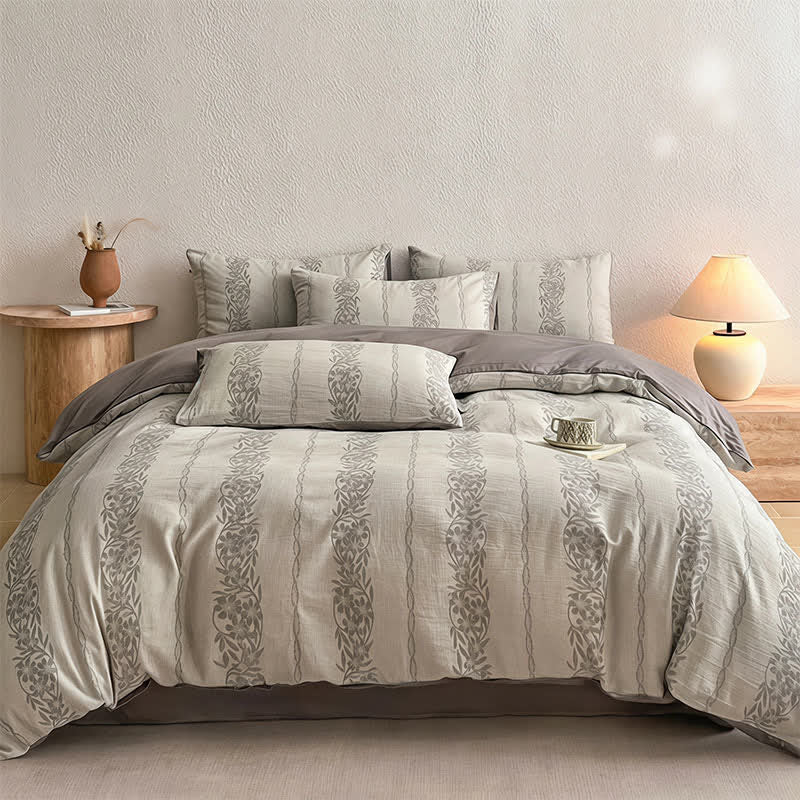 Ownkoti Washed Cotton Jacquard Botanical Bedding Set - image 5