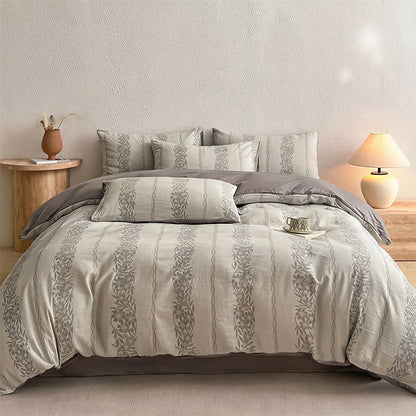 Ownkoti Washed Cotton Jacquard Botanical Bedding Set - image 5