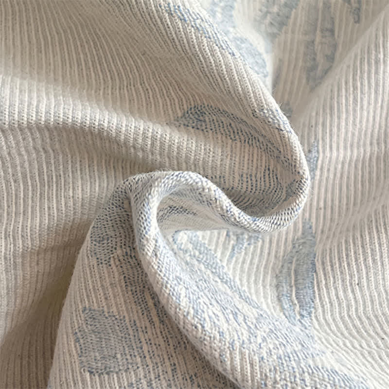 Ownkoti Washed Cotton Jacquard Botanical Bedding Set - image 14