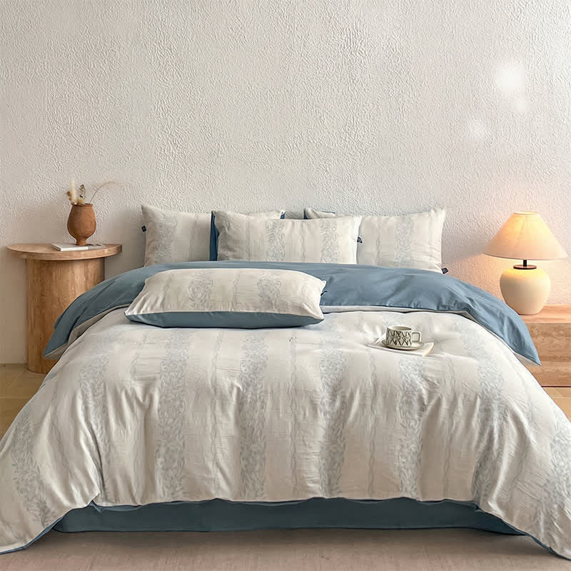 Ownkoti Washed Cotton Jacquard Botanical Bedding Set - image 13