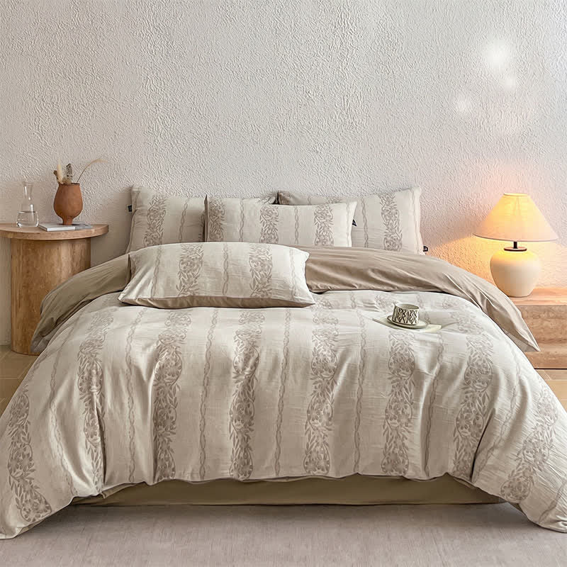 Ownkoti Washed Cotton Jacquard Botanical Bedding Set - image 9