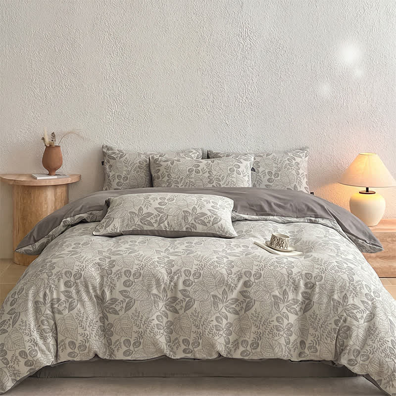 Ownkoti Botanical Whisper Washed Cotton Jacquard Bedding Set - image 5