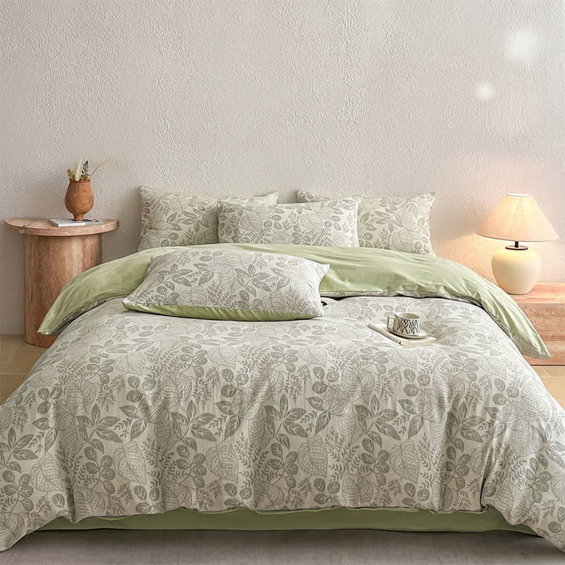 Ownkoti Botanical Whisper Washed Cotton Jacquard Bedding Set - image 17