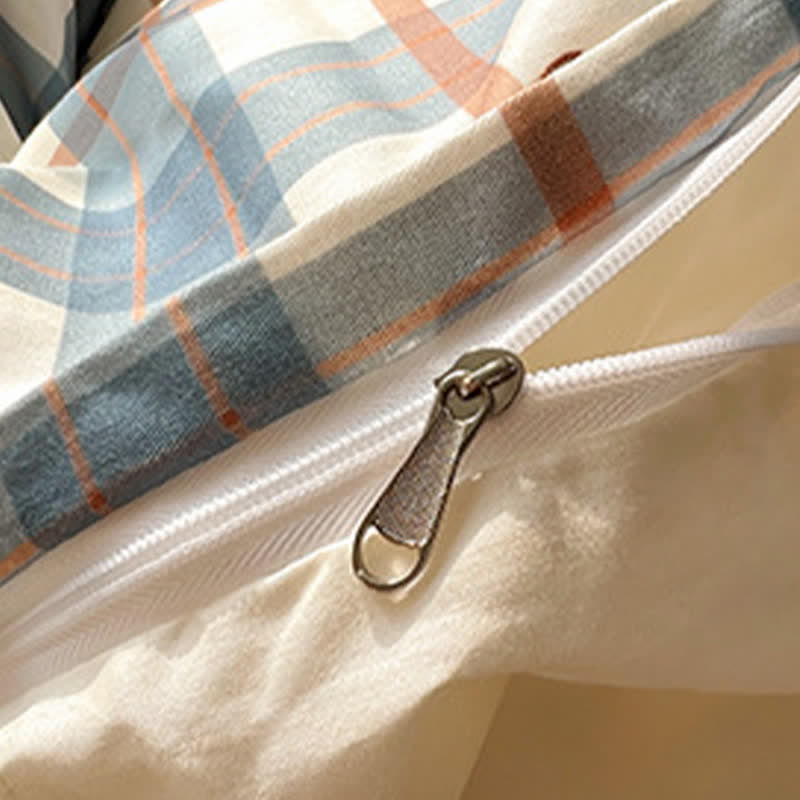 Ownkoti Soft Washed Cotton Bow Plaid Bedding Set - image 3