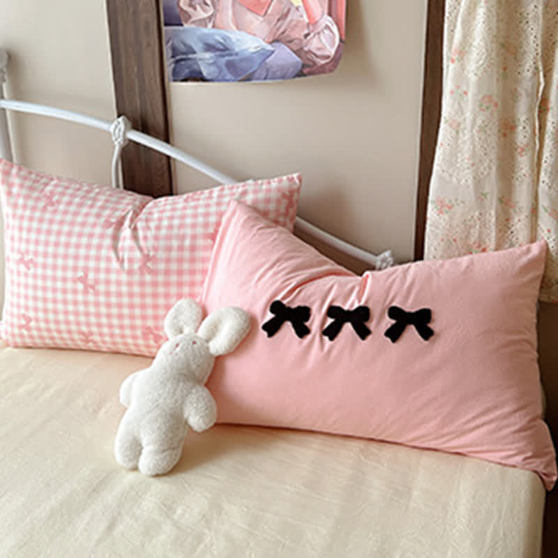 Ownkoti Soft Washed Cotton Bow Plaid Bedding Set - image 6