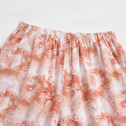 Ownkoti Summer Floral Cotton Relaxed Loungewear Shorts - image 1