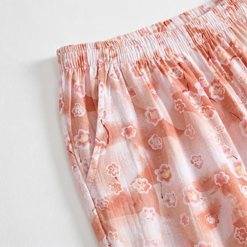 Ownkoti Summer Floral Cotton Relaxed Loungewear Shorts - image 2