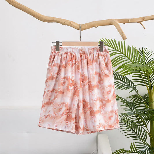 Ownkoti Summer Floral Cotton Relaxed Loungewear Shorts - Pink - 6XL - image 0