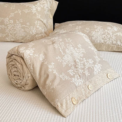 Ownkoti Rustic Floral Cotton Linen Blanket Quilt - image 3