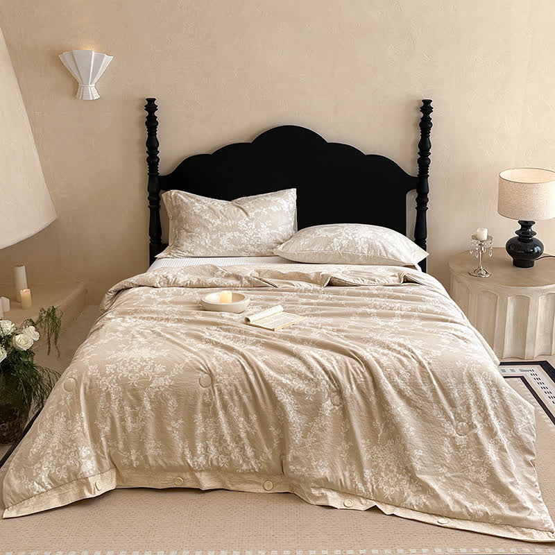 Ownkoti Rustic Floral Cotton Linen Blanket Quilt - image 1