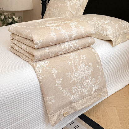 Ownkoti Rustic Floral Cotton Linen Blanket Quilt - image 2