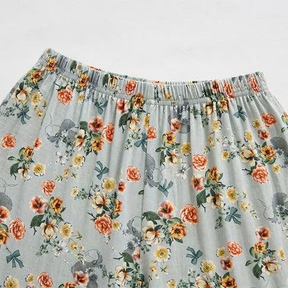 Ownkoti Vintage Floral Ruffle Hem Summer Lounge Shorts - image 1