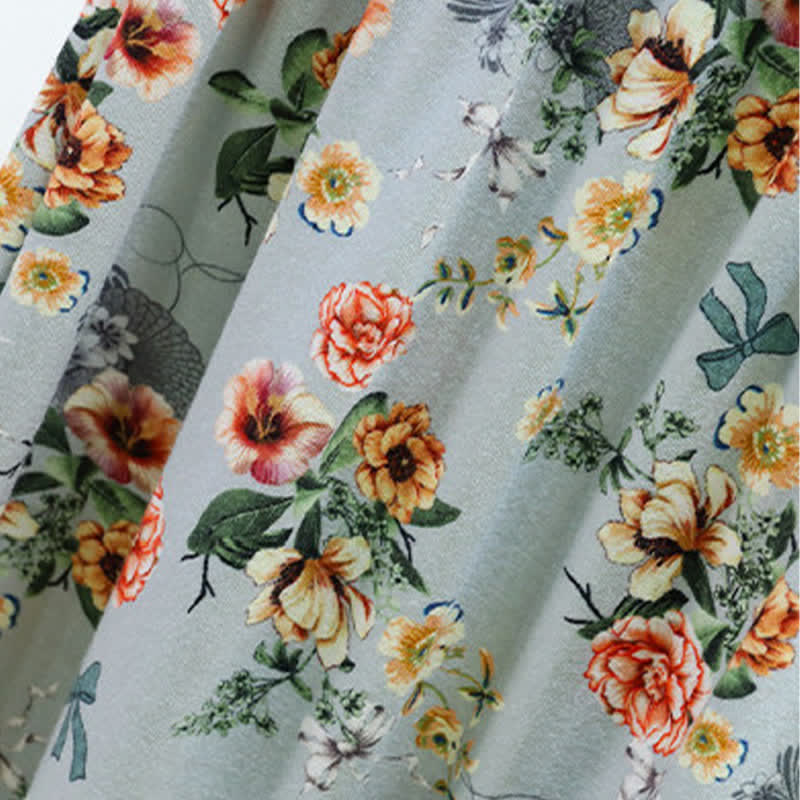 Ownkoti Vintage Floral Ruffle Hem Summer Lounge Shorts - image 4