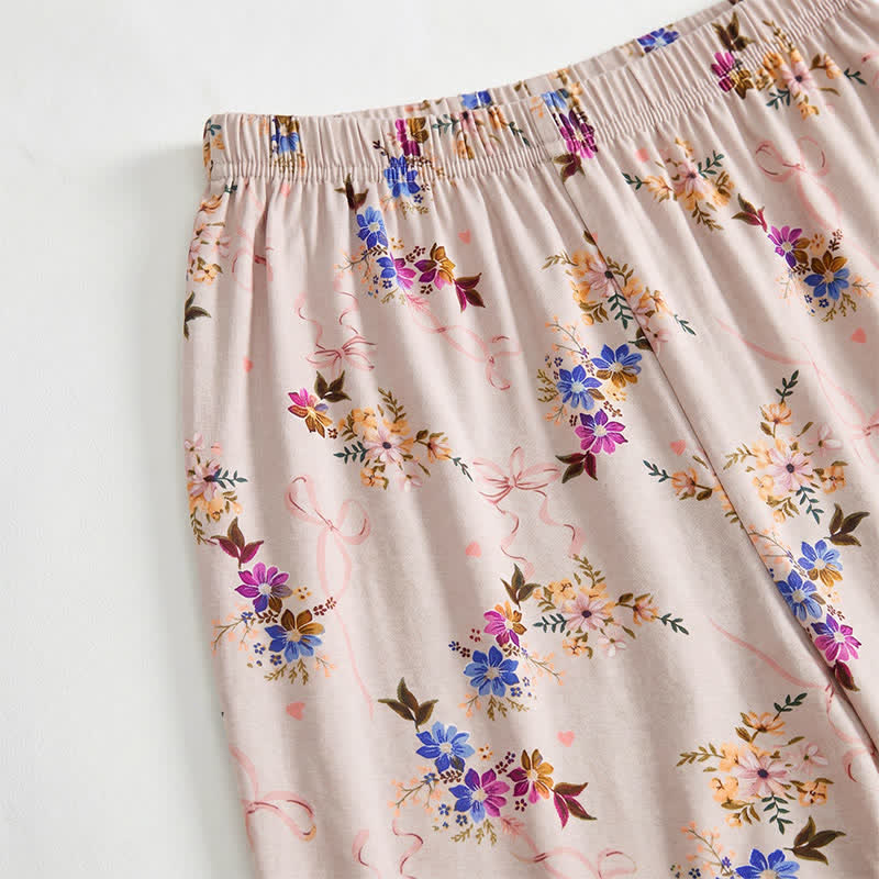 Ownkoti Vintage Floral Relaxed Fit Lounge Shorts - image 2