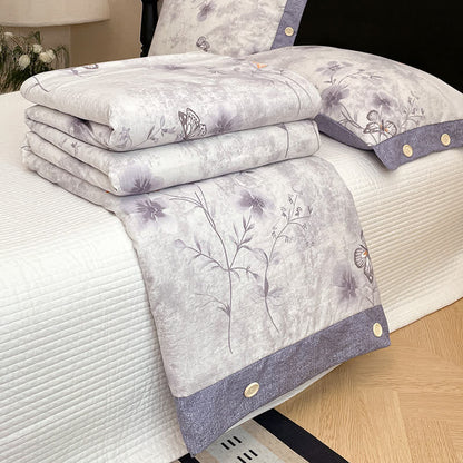 Ownkoti Vintage Butterfly Floral Cotton Linen Blanket Quilt - image 2