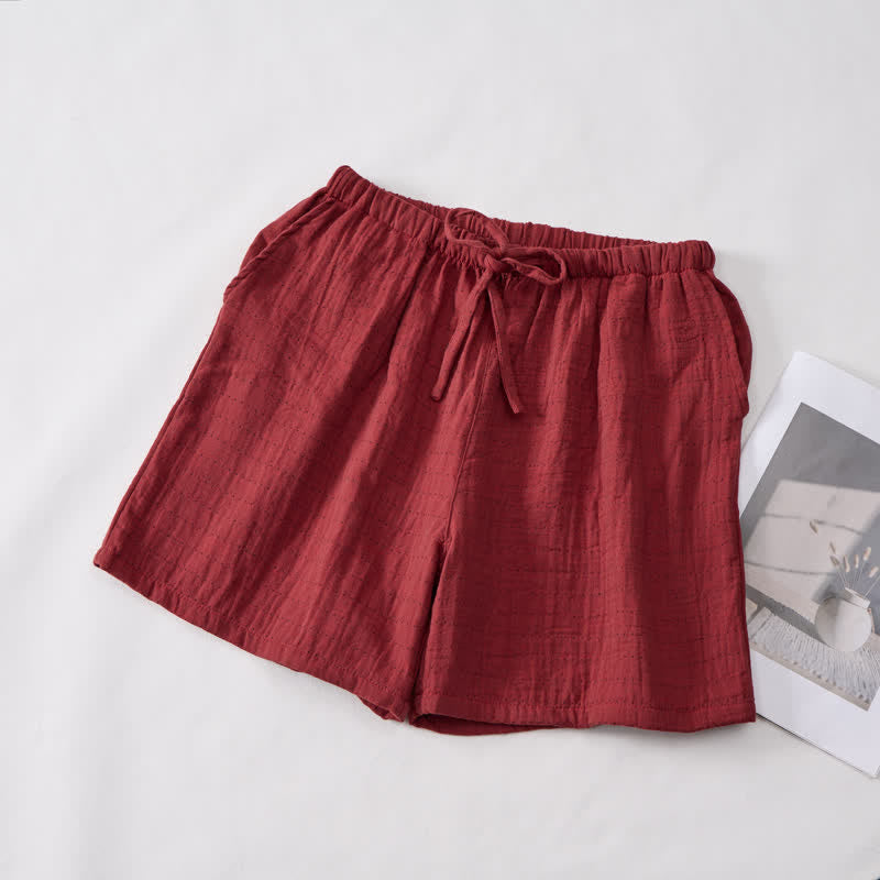 Ownkoti Relaxed Cotton Gauze Drawstring Lounge Shorts - image 9