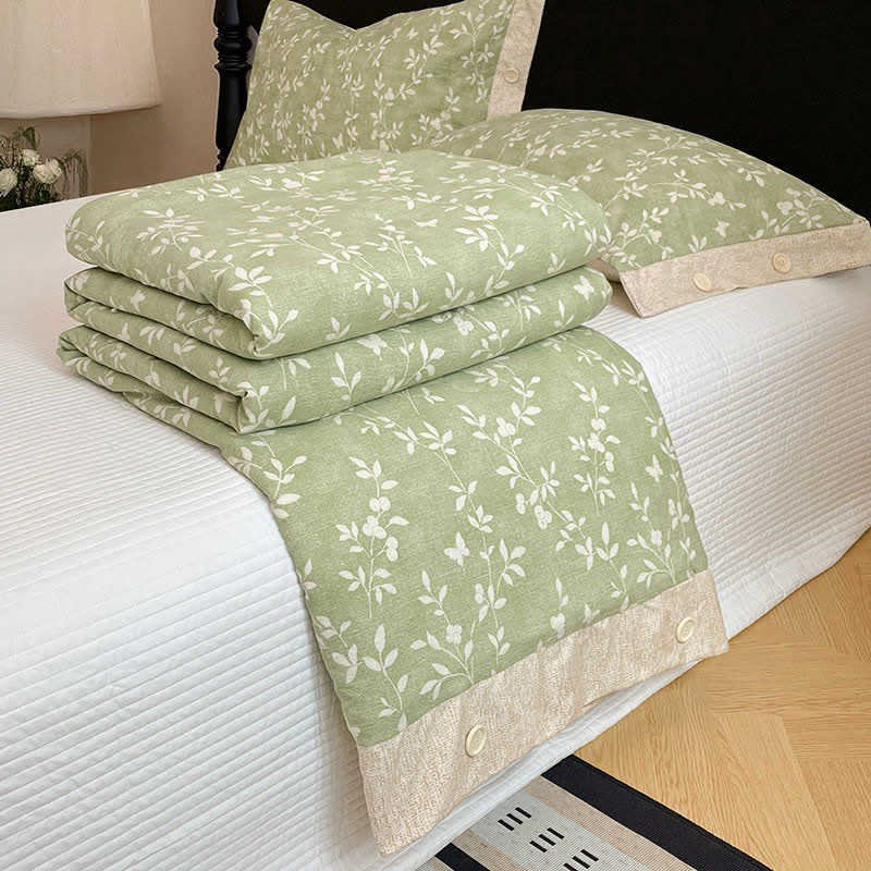 Ownkoti Leafy Vine Cotton Linen Blanket Quilt - image 2