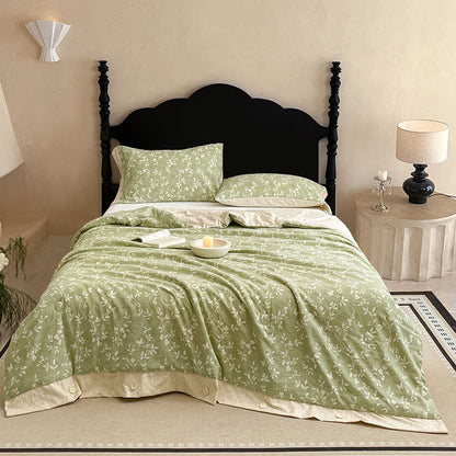 Ownkoti Leafy Vine Cotton Linen Blanket Quilt - image 1