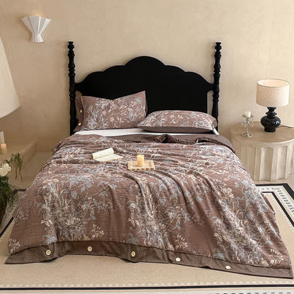 Ownkoti Rustic Botanical Cotton Linen Blanket Quilt - image 1