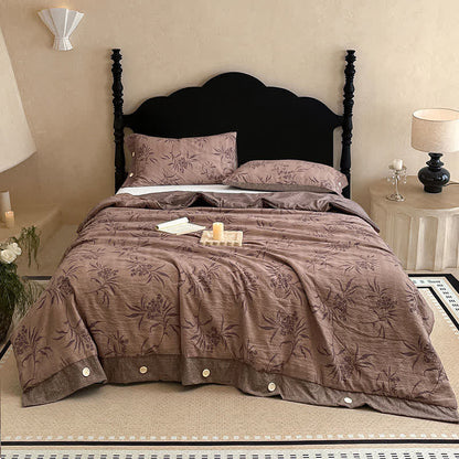 Ownkoti Vintage Botanical Cotton Linen Blanket Quilt - image 1