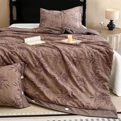 Ownkoti Vintage Botanical Cotton Linen Blanket Quilt - image 2