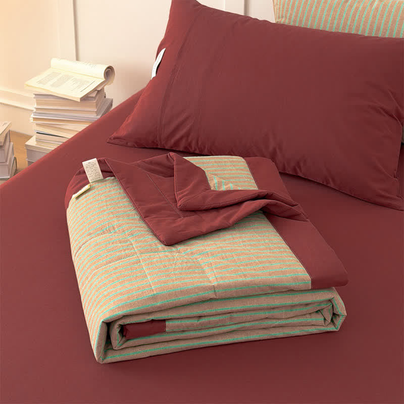 Ownkoti Cozy Farmhouse Cotton Two-Tone Striped Bedding Set - image 3