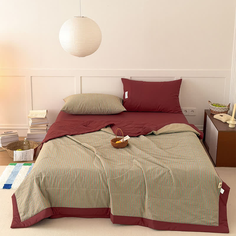 Ownkoti Cozy Farmhouse Cotton Two-Tone Striped Bedding Set - image 1