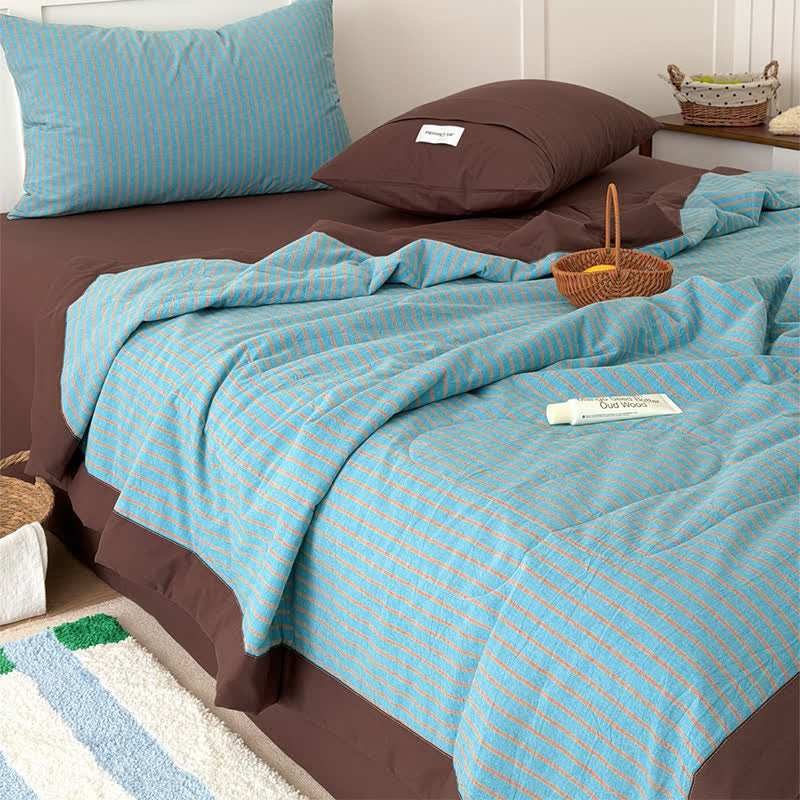 Ownkoti Cozy Farmhouse Cotton Two-Tone Striped Bedding Set - image 9