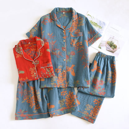 Ownkoti Vintage Bird Floral Cotton Loungewear Set - image 1
