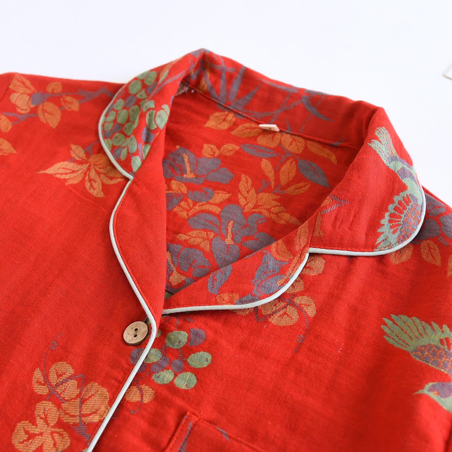 Ownkoti Vintage Bird Floral Cotton Loungewear Set - image 7