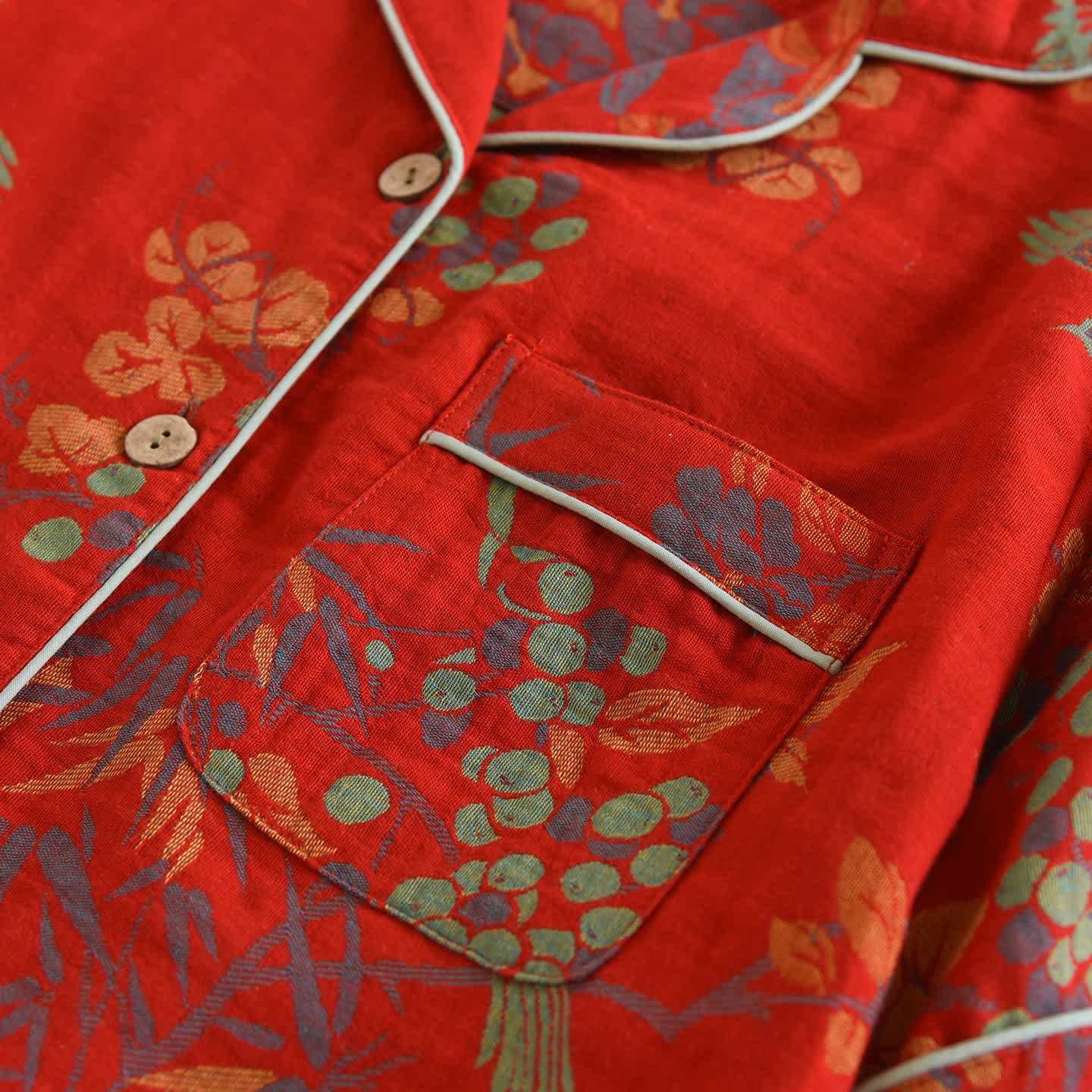 Ownkoti Vintage Bird Floral Cotton Loungewear Set - image 9