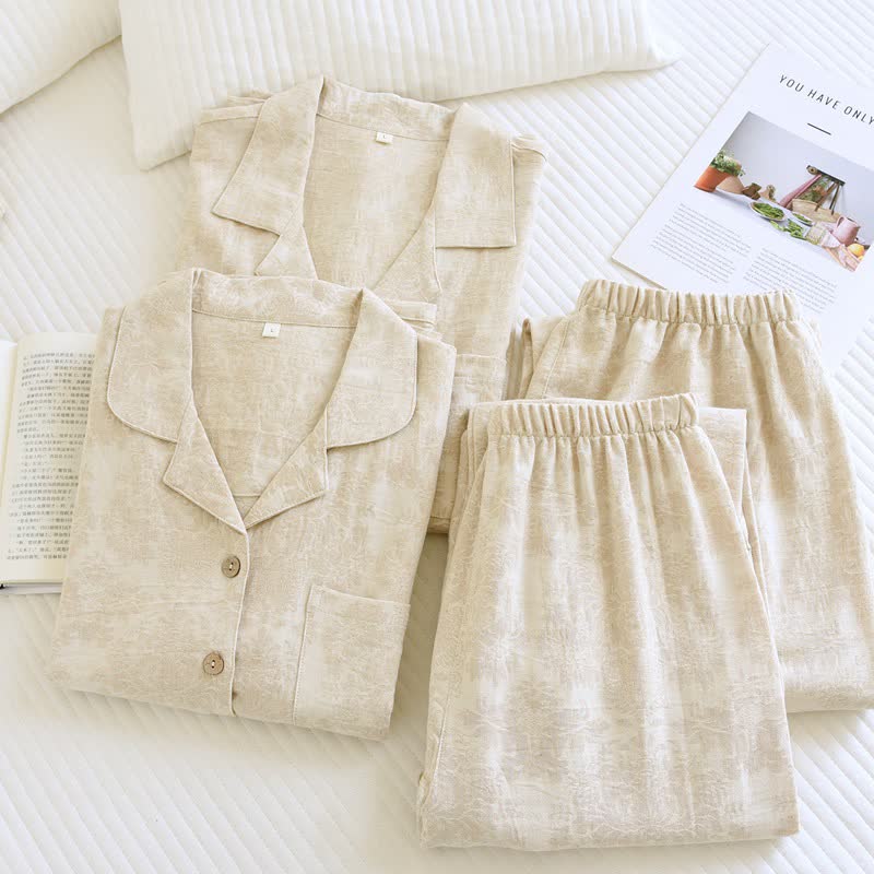 Ownkoti Minimalist-style Couple Button Front Loungewear Set - image 3