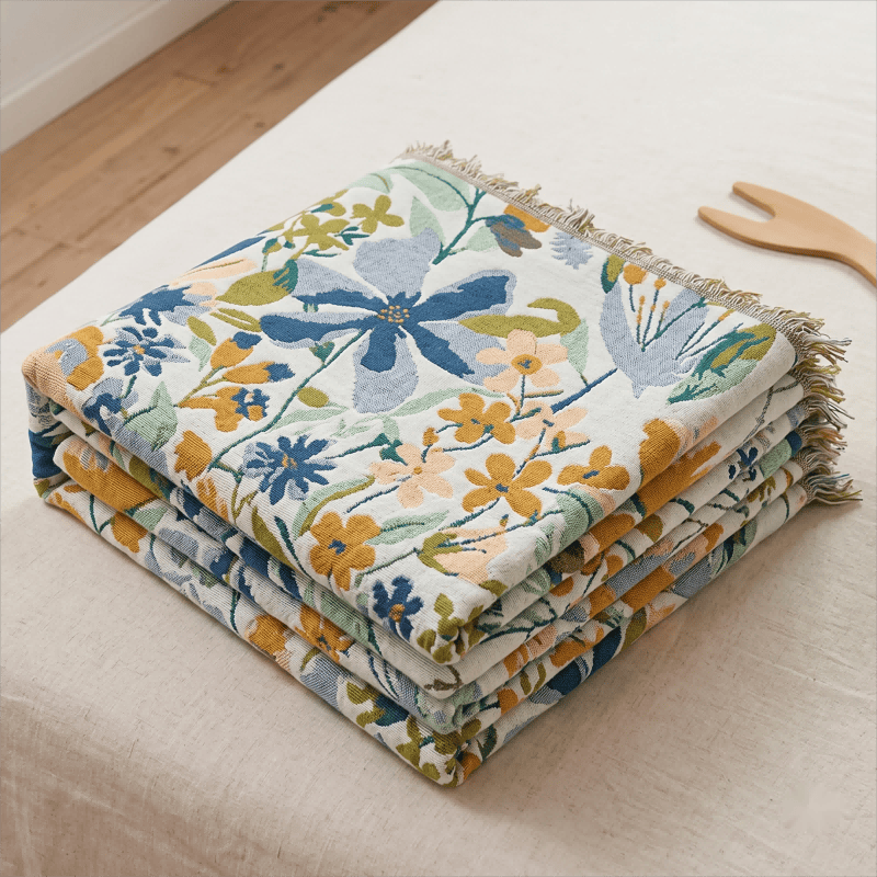 Ownkoti Bright Floral Cotton Gauze Quilt Blanket - image 10