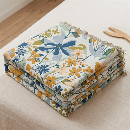 Ownkoti Bright Floral Cotton Gauze Quilt Blanket - image 10