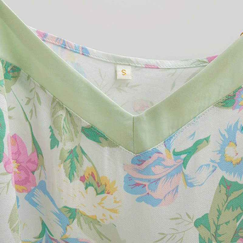 Ownkoti Mint Blossom Satin Cami and Shorts Loungewear Set - image 2