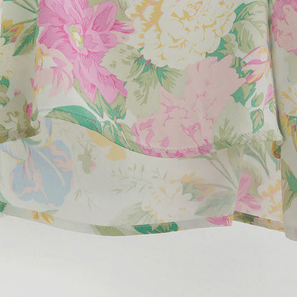 Ownkoti Mint Satin Ruffle Cami and Floral Shorts Loungewear Set - image 8