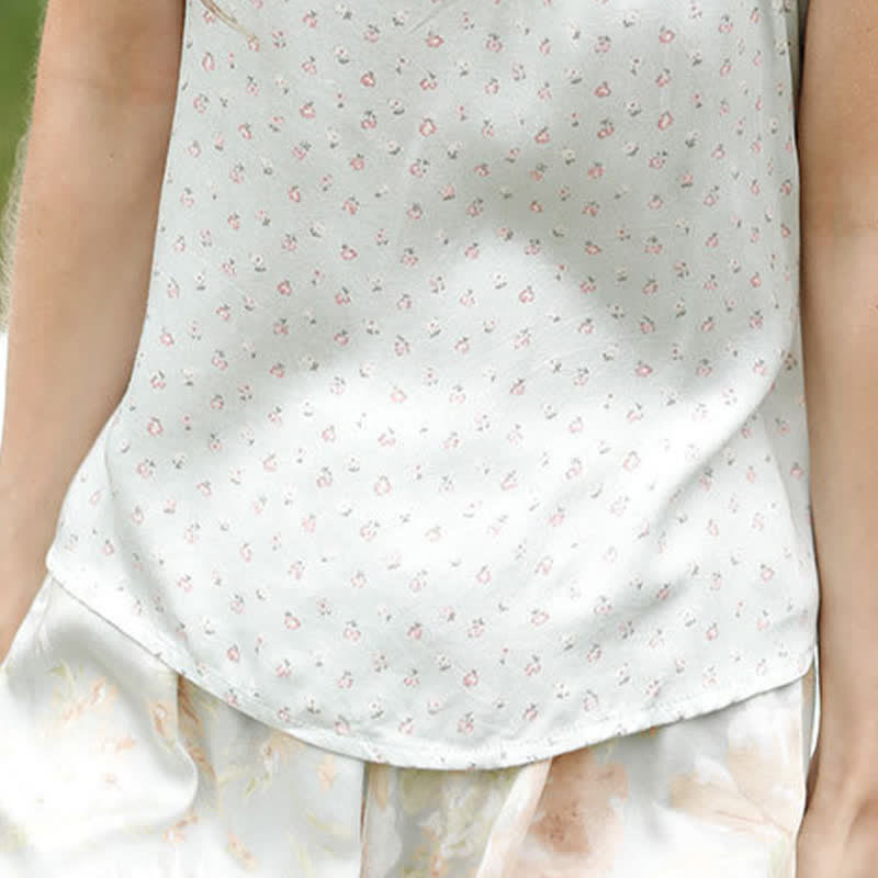 Ownkoti Mint Floral Satin Cami and Shorts Loungewear Set - image 7