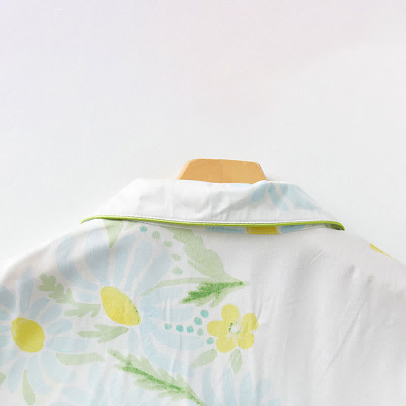 Ownkoti Sunflower Mint Contrast Trim Pajama Short Set - image 8